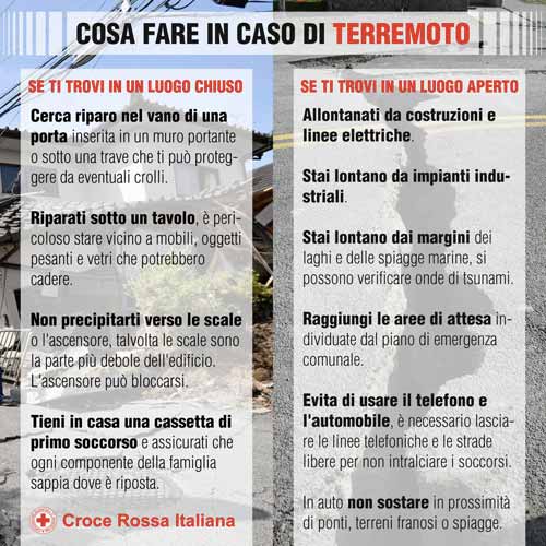 Cosa fare nel caso di terremoto