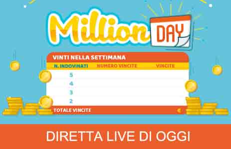 Estrazione MillionDAY di oggi 31 maggio 2021