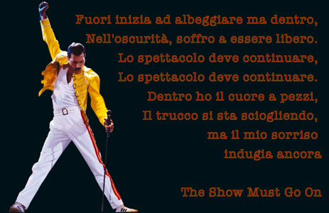 Immagine con frasi Freddie Mercury dei Queen