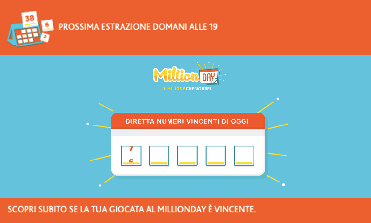 Estrazione MillionDAY del 22 aprile 2022