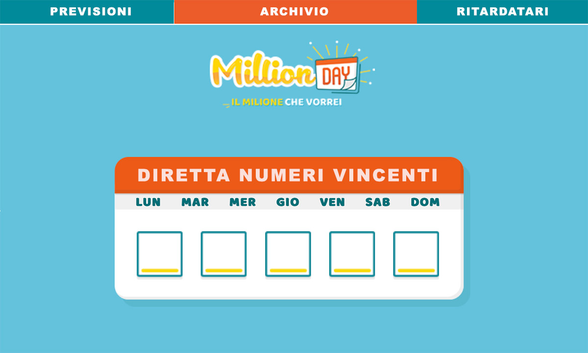 Estrazione MillionDAY del 4 maggio 2022