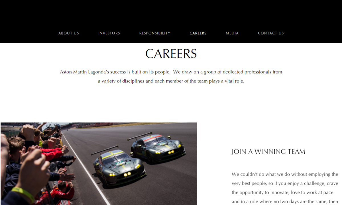 Lavorare in Aston Martin